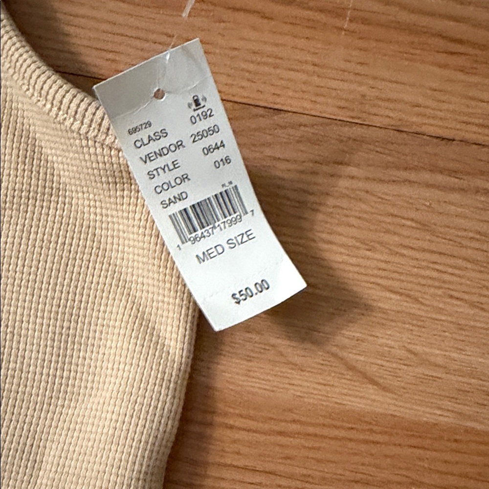 Essentials Cream Ribbed Tank Top - Picture 4 of 7